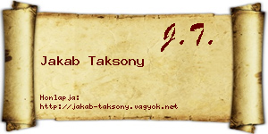 Jakab Taksony névjegykártya